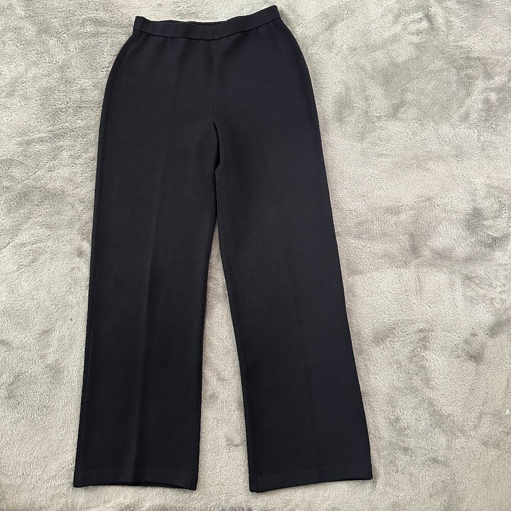 St. John Collection Black Santana Knit Wool Straight Leg Pants Women's size 4